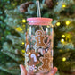 Pink Gingerbread Glass Cup