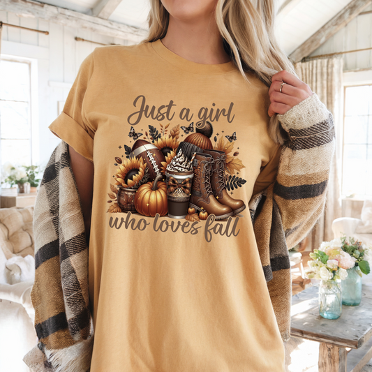 Just a Girl who loves Fall Comfort Color T-shirt