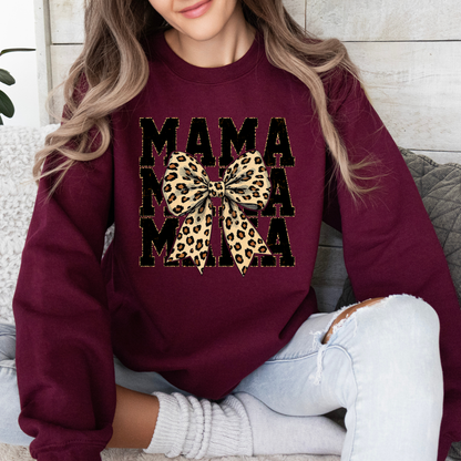 Mama Cheetah Print Coquette Crewneck