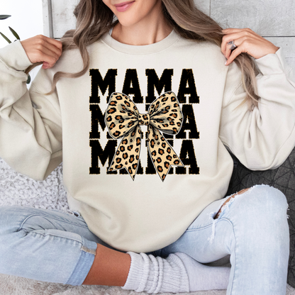 Mama Cheetah Print Coquette Crewneck