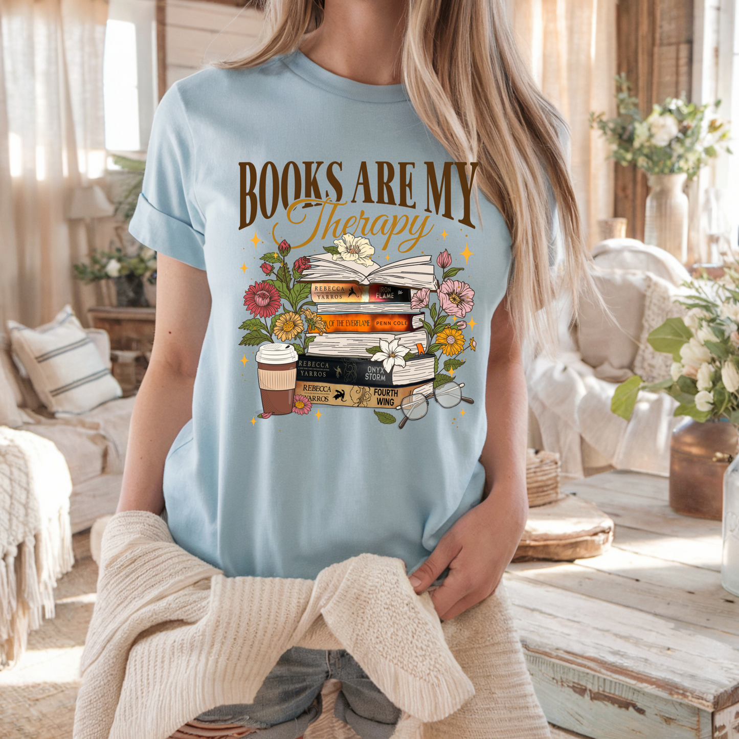 Books Are My Therapy Comfort Colors T-shirt