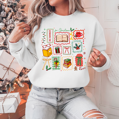 Bookish Christmas Doodles Crewneck