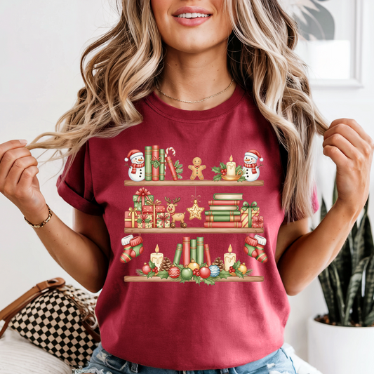 Christmas Bookshelf T-Shirt