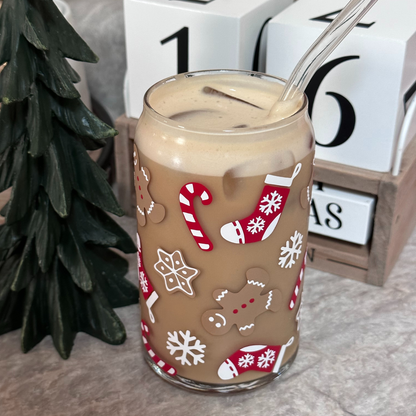 Christmas Gingerbread Glass Cup