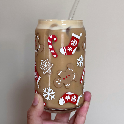Christmas Gingerbread Glass Cup
