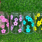 Retro Flowers Glass can