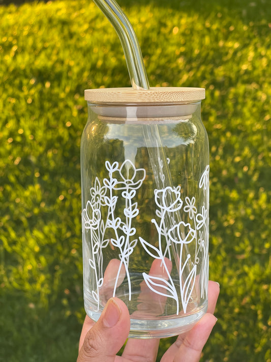 Wildflower Can Glass