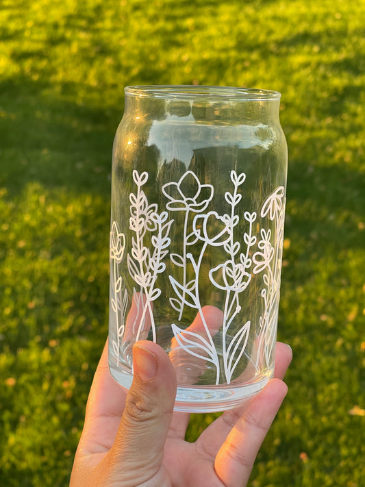 Wildflower Can Glass